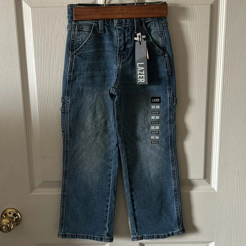 Lazer Skater Boys Kids Carpenter Jeans Size 6 Back to School‎ Fall Denim NWT